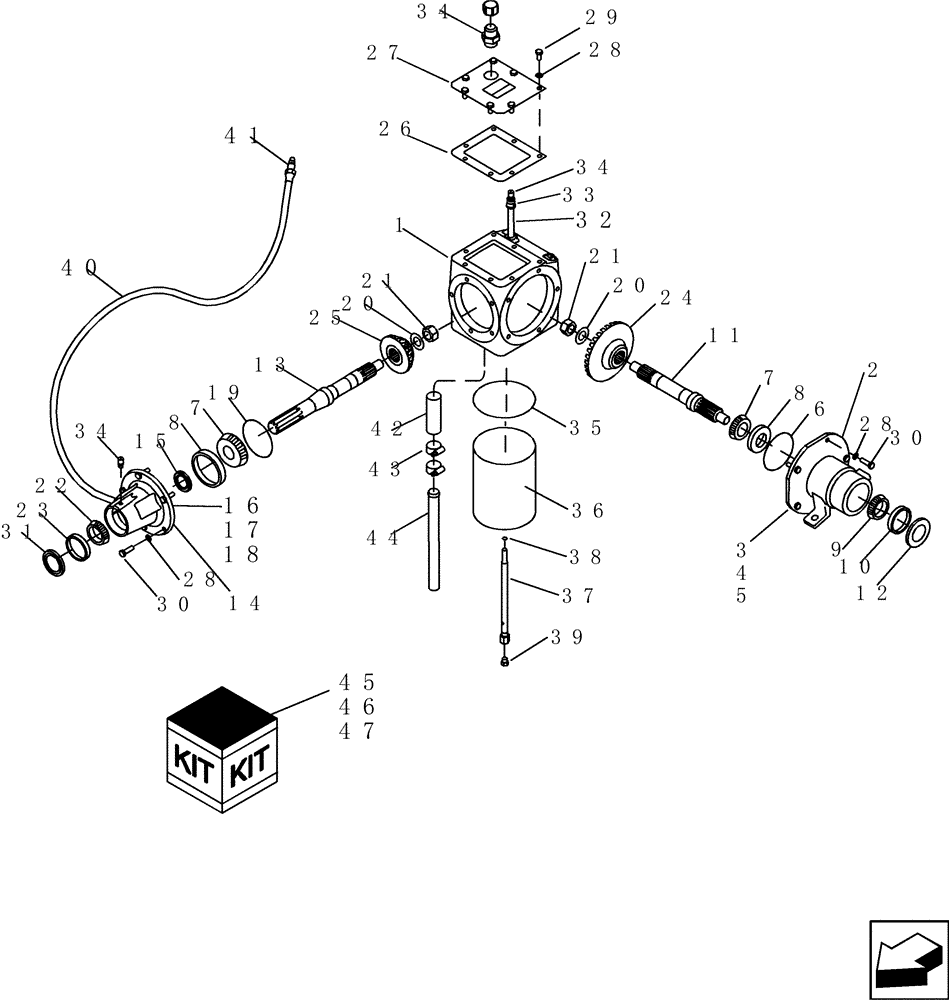 Схема запчастей Case IH 5130 - (60.165.06) - GEAR CASE ASSEMBLY, FEEDER DRIVE (60) - PRODUCT FEEDING