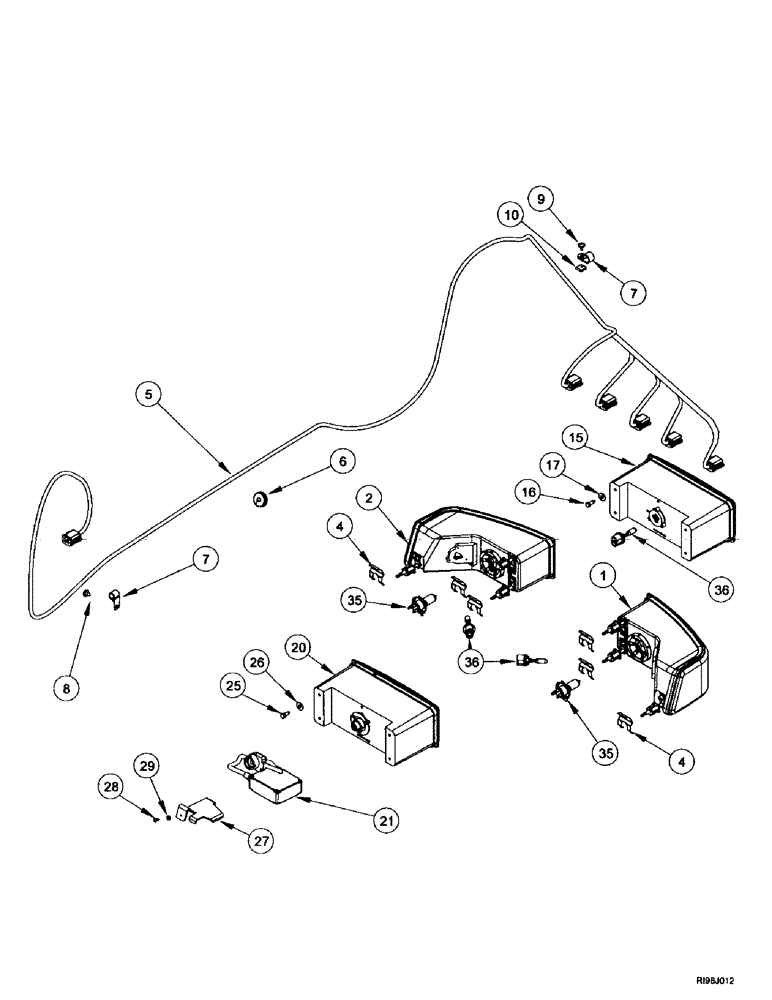 Схема запчастей Case IH MX180 - (4-062) - HEADLAMPS, EUROPE ONLY (04) - ELECTRICAL SYSTEMS