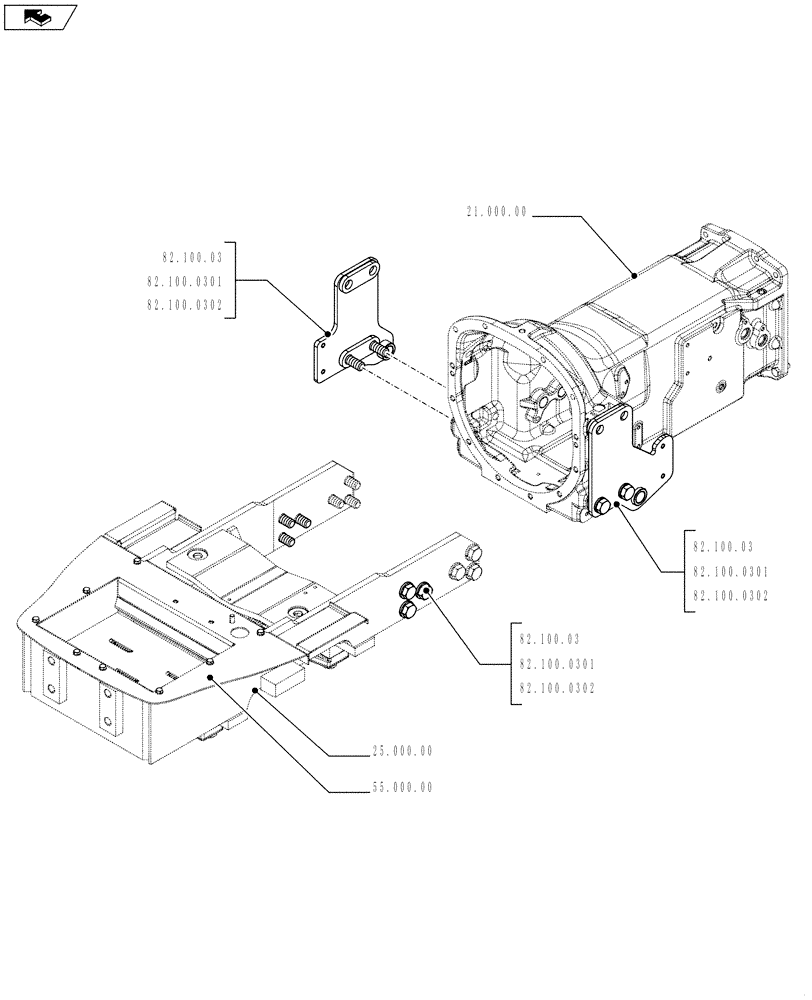 Схема запчастей Case IH FARMALL 75C - (82.000.00[01]) - PICTORIAL INDEX - FRAMES (82) - FRONT LOADER & BUCKET