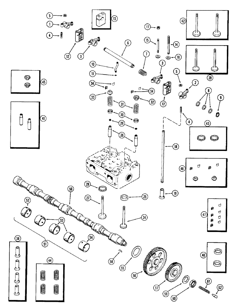 Схема запчастей Case IH 1470 - (014) - VALVE MECHANISM AND CAMSHAFT, (504BDT) DIESEL ENGINE (02) - ENGINE