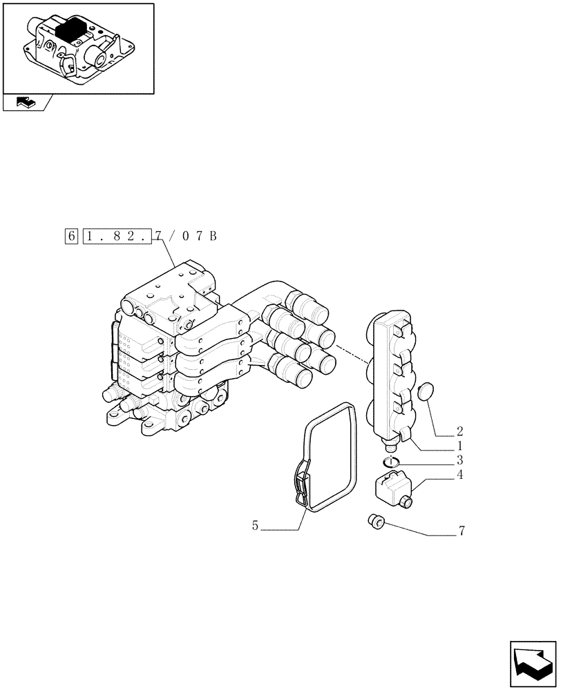 Схема запчастей Case IH PUMA 155 - (1.82.7/07[01A]) - 3 CCLS (EDC) ELECTRONIC CONTROL VALVES (EHS1) AND ASSOCIATED PARTS - D6690 (VAR.330856) (07) - HYDRAULIC SYSTEM