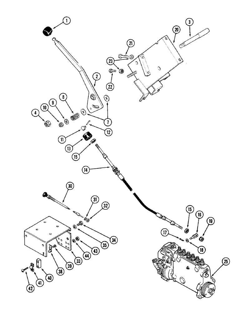 Схема запчастей Case IH 4690 - (3-064) - THROTTLE LINKAGE, 504BDTI DIESEL ENGINE (03) - FUEL SYSTEM