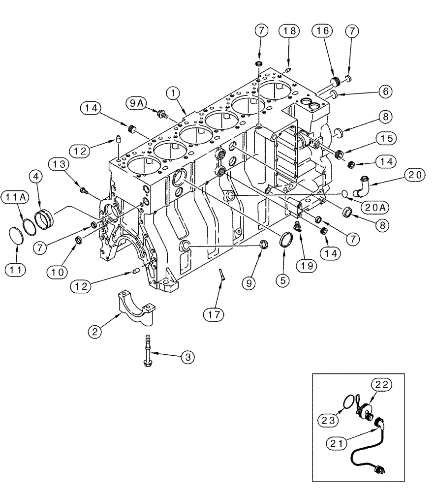 Схема запчастей Case IH 2366 - (02-23[01]) - CYLINDER BLOCK - ENGINE BLOCK HEATERS - REPAIR KIT - BSN JJC0255700 (01) - ENGINE