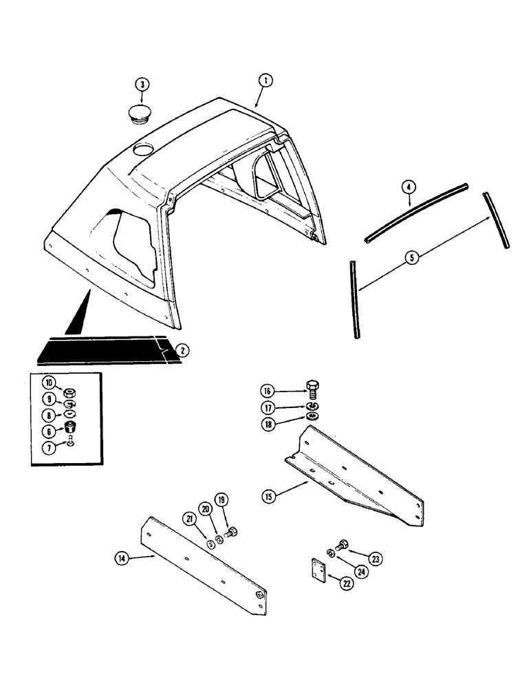 Схема запчастей Case IH 2870 - (356) - REAR HOOD, FIBERGLASS (09) - CHASSIS/ATTACHMENTS