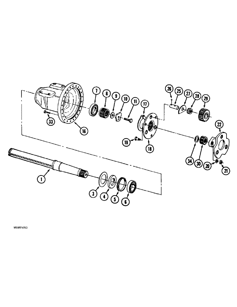 Схема запчастей Case IH 9310 - (6-076) - AXLE ASSEMBLY, AXLE SHAFT AND HOUSING, K693 BAR AXLE (06) - POWER TRAIN