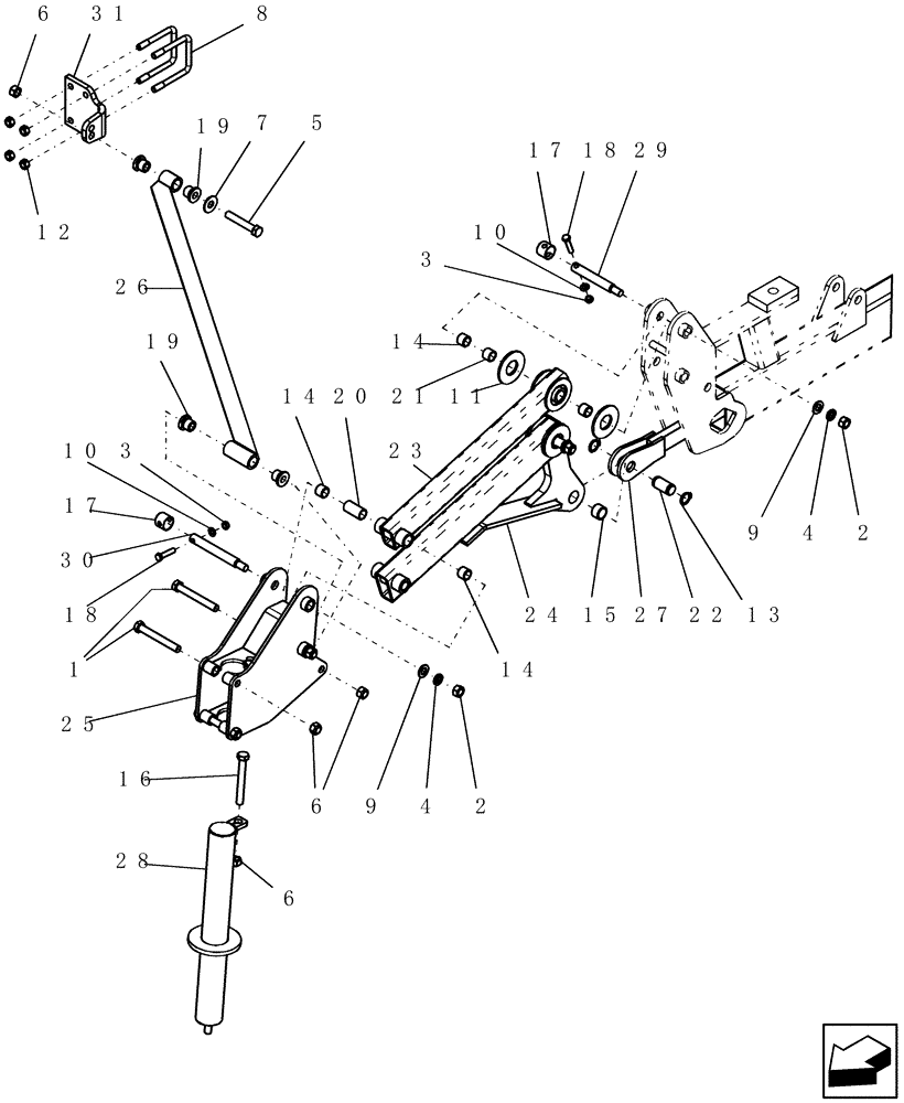 Схема запчастей Case IH ATX400 - (1.160.1) - WING DUAL CASTER ASSEMBLY - TOP (12) - FRAME