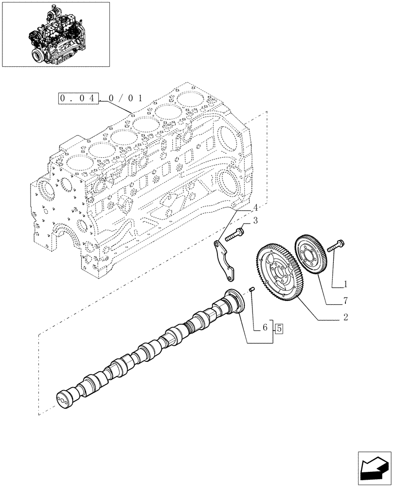 Схема запчастей Case IH MXU130 - (0.12.0/01) - CAMSHAFT - TIMING CONTROL (01) - ENGINE