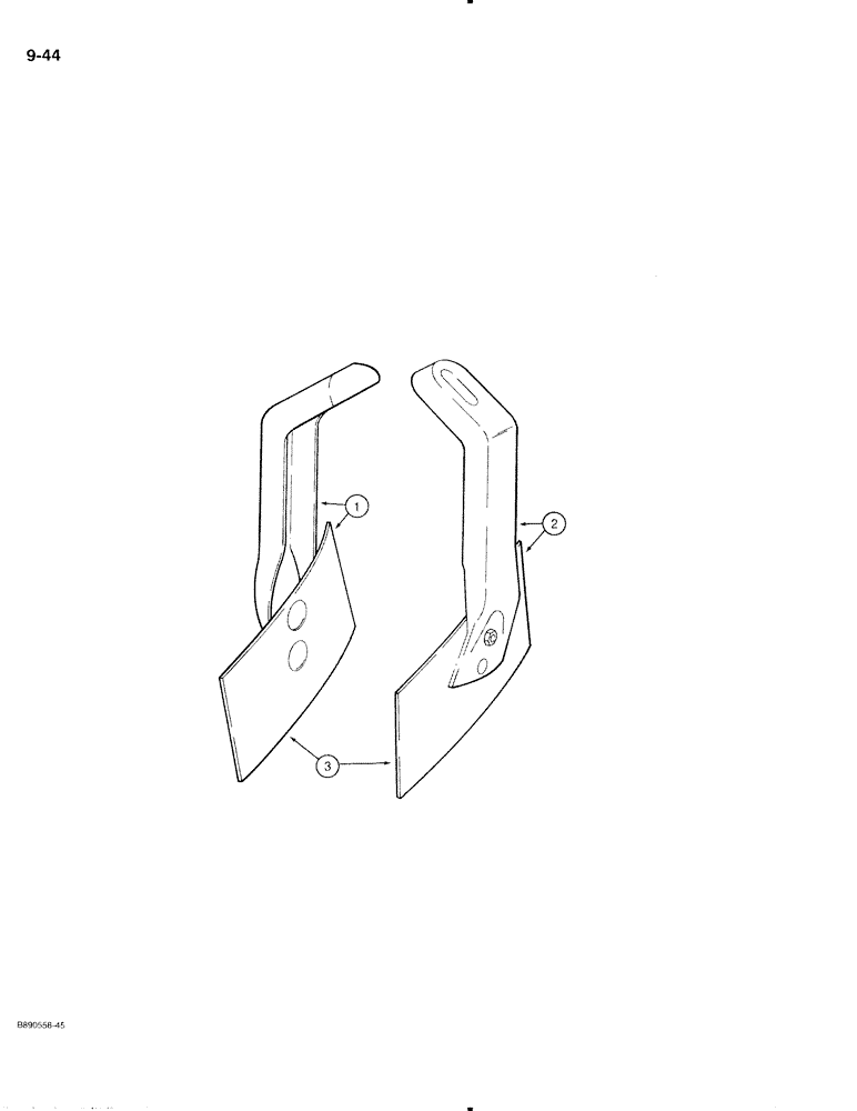 Схема запчастей Case IH 370 - (9-44) - FURROW FILLER SCRAPERS USED WITH DISK BLADE SPACING SPOOL WITH ROUND CENTER HOLE (09) - CHASSIS/ATTACHMENTS