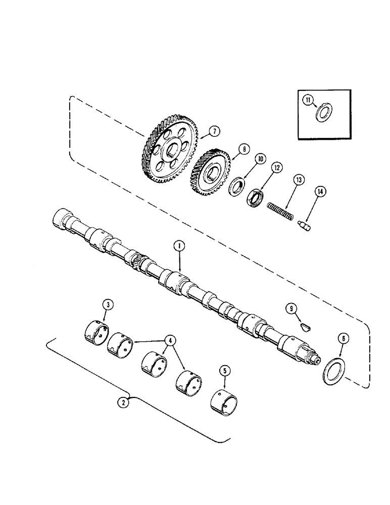 Схема запчастей Case IH 1370 - (034) - CAMSHAFT, (504BDT) DIESEL ENGINE (02) - ENGINE