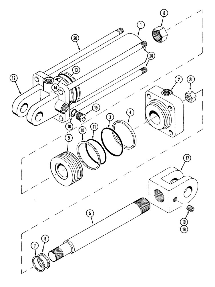 Схема запчастей Case IH 568 - (8-03) - HYDRAULIC CYLINDER, 3-1/2 ID X 8 INCH STROKE (08) - HYDRAULICS