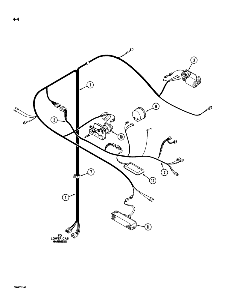 Схема запчастей Case IH 9190 - (4-04) - OVERHEAD CAB HARNESS (04) - ELECTRICAL SYSTEMS