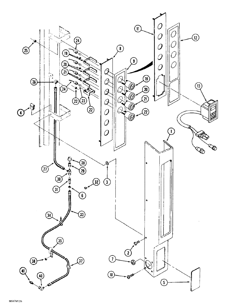 Схема запчастей Case IH 9390 - (4-34) - GAUGE PANEL, P.I.N. JEE0071001 AND AFTER (04) - ELECTRICAL SYSTEMS