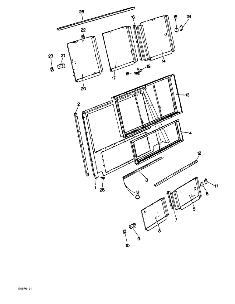 Схема запчастей Case IH 1212 - (9-066) - CAB REAR PANEL, RIGID, 1210Q AND 1212Q TRACTORS (09) - CHASSIS/ATTACHMENTS