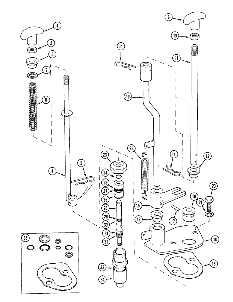 Схема запчастей Case IH 1294 - (8-220) - DUMP VALVE, TRACTORS WITHOUT CAB (08) - HYDRAULICS