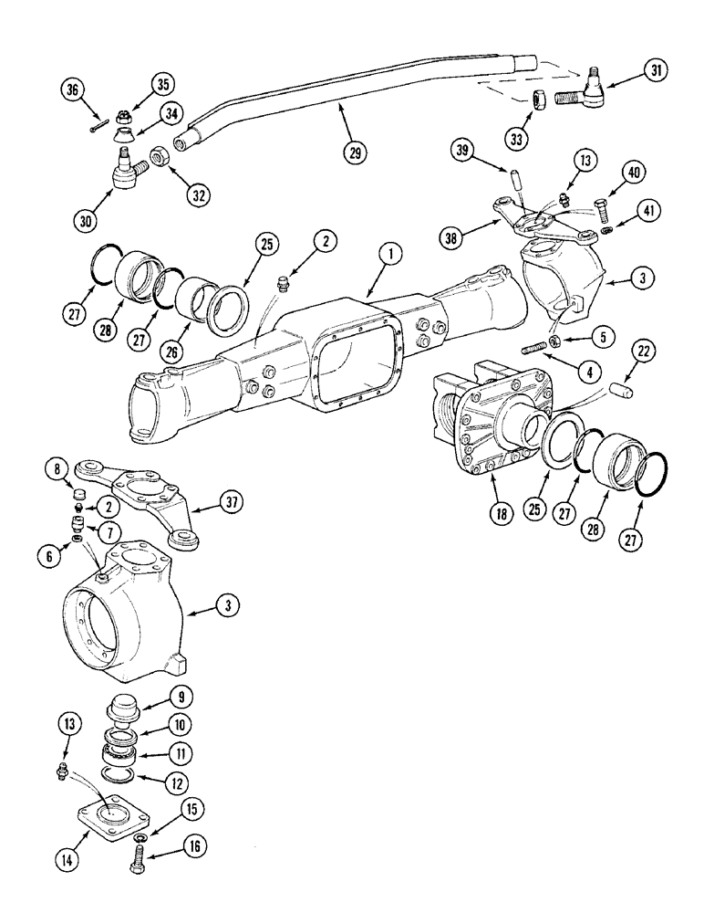 Схема запчастей Case IH 1394 - (5-154) - FRONT AXLE HOUSING, MFD VEGETABLE SPECIAL (05) - STEERING