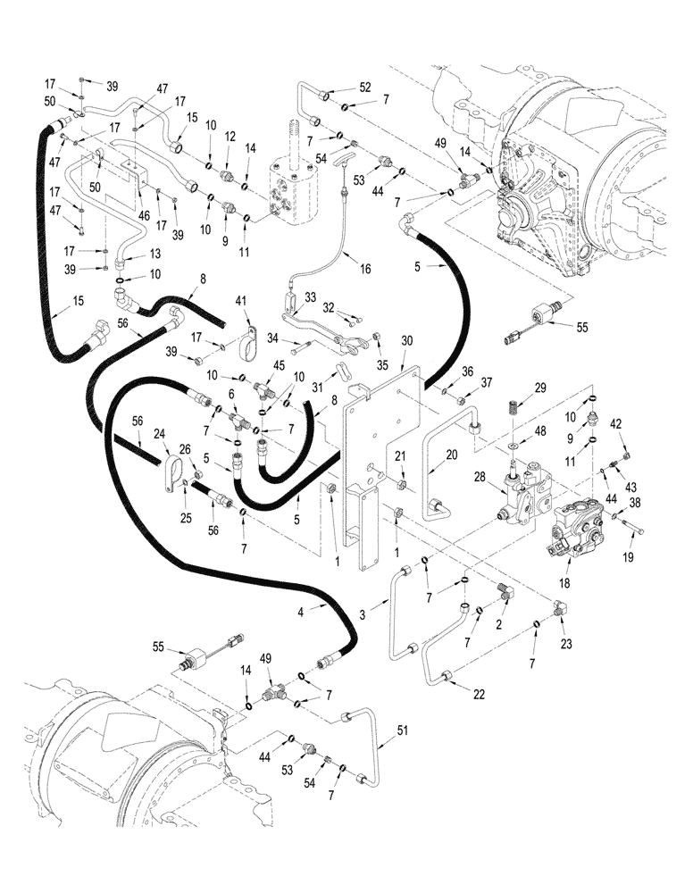 Схема запчастей Case IH STEIGER 385 - (07-04) - 450 SERIES AXLE - PARK BRAKE CIRCUIT, WITH DIFFERENTIAL LOCK (07) - BRAKES