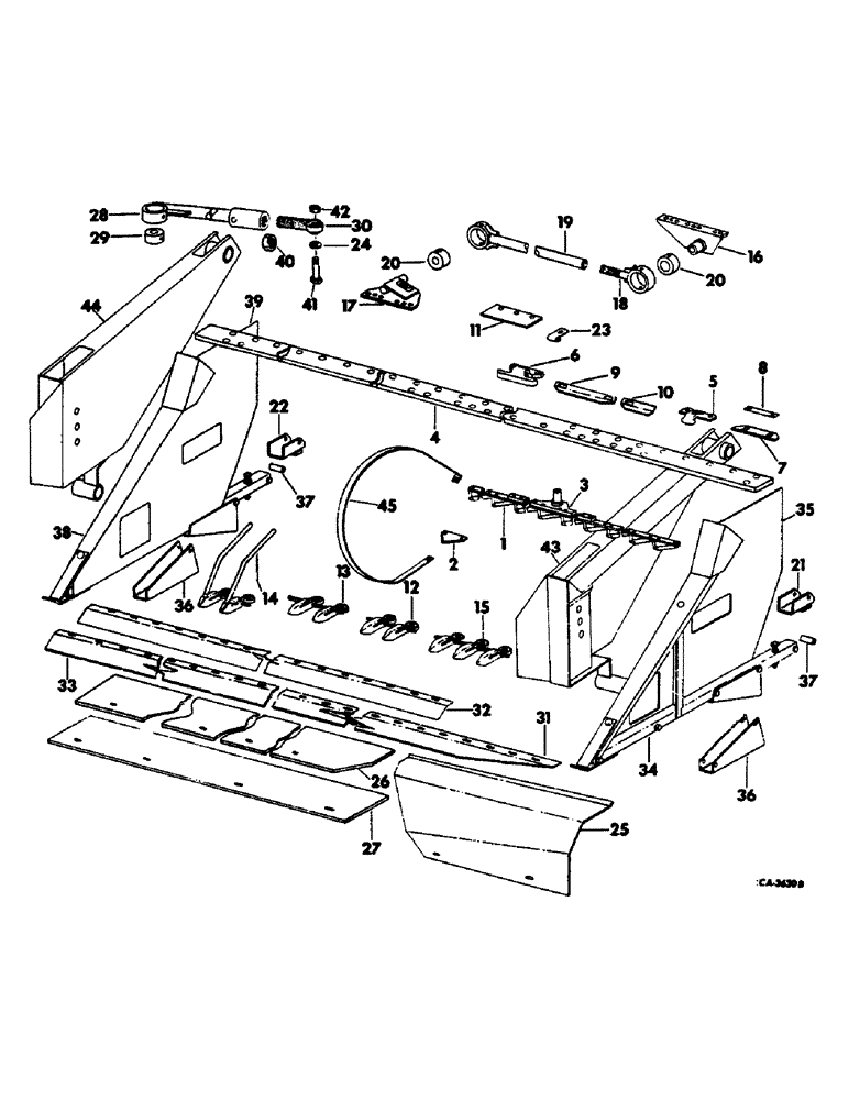 Схема запчастей Case IH 810 - (C-21) - GRAIN HEADER, HART CARTER FLOATING CUTTER BAR, CUTTING PARTS, S/N 19000 & BELOW (58) - ATTACHMENTS/HEADERS