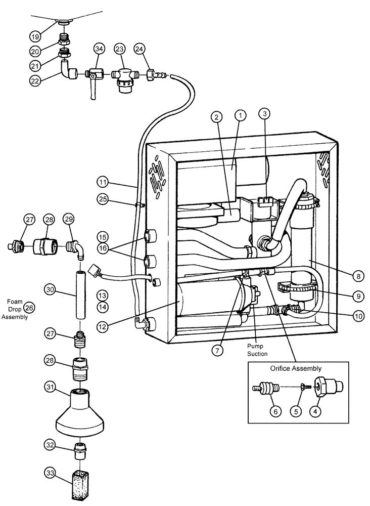 Схема запчастей Case IH SPX2130 - (09-019) - FOAM MARKER- HIGH VOLUME Liquid Plumbing