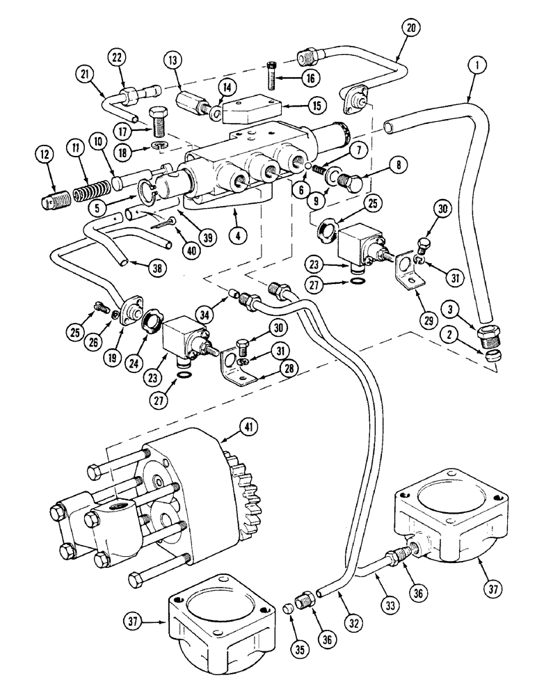 Схема запчастей Case IH 1494 - (6-212) - CONTROL VALVES AND TUBES, POWER SHIFT (06) - POWER TRAIN