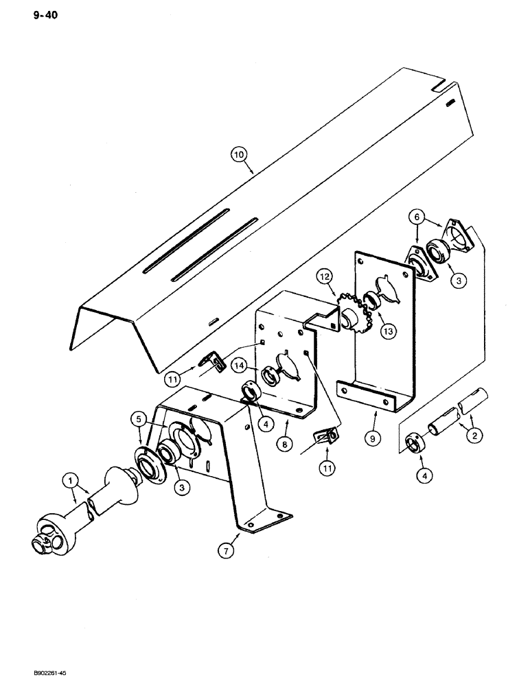 Схема запчастей Case IH 560 - (9-040) - FRONT MAIN DRIVE SHAFT, 1000 RPM, MODEL 560 ONLY (06) - POWER TRAIN