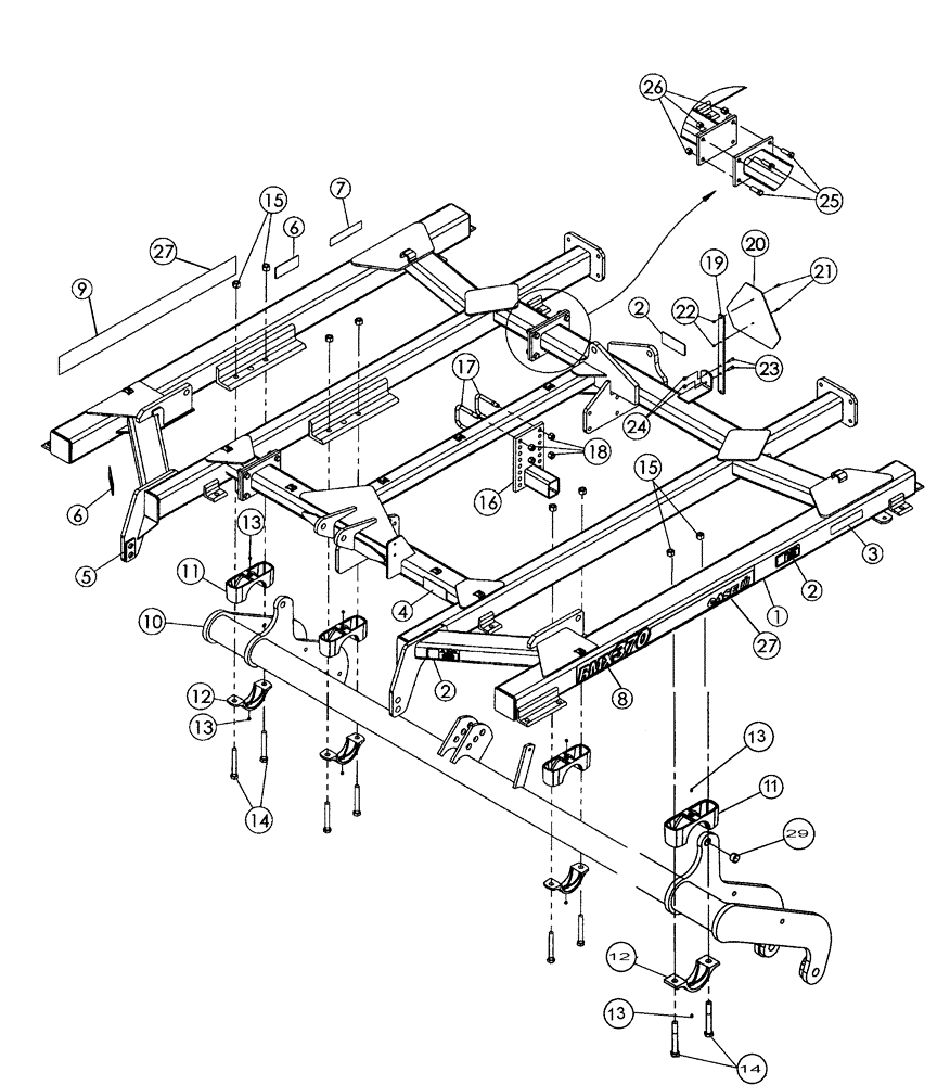 Схема запчастей Case IH 370 TRUE-TANDEM - (39.100.02) - 28 - 37 FOOT MAIN FRAME PARTS (39) - FRAMES AND BALLASTING