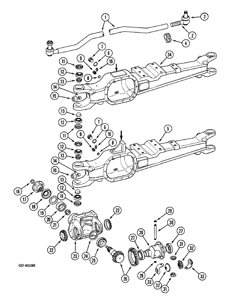 Схема запчастей Case IH 533 - (6-424) - FRONT AXLE (APL-1251) (06) - POWER TRAIN