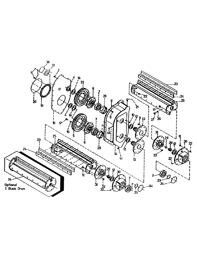 Схема запчастей Case IH 7700 - (A02-75) - 12 INCH ROTARY CHOPPER AND GEARBOX Mainframe & Functioning Components