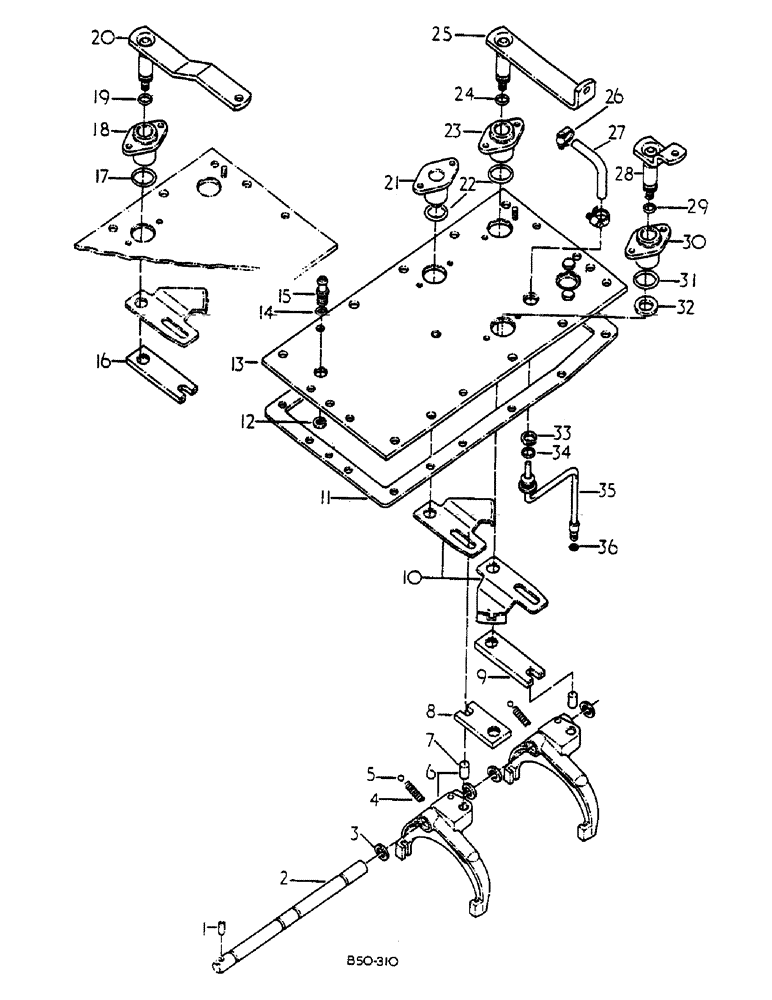 Схема запчастей Case IH 685 - (07-099) - GEAR SHIFT MECHANISM, SPEED TRANSMISSION, 685 SLOW AND FAST SPEED (04) - Drive Train