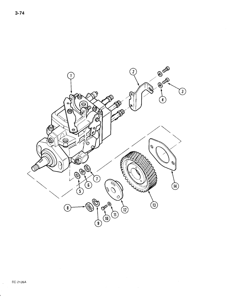 Схема запчастей Case IH 385 - (3-074) - FUEL INJECTION PUMP VE (03) - FUEL SYSTEM