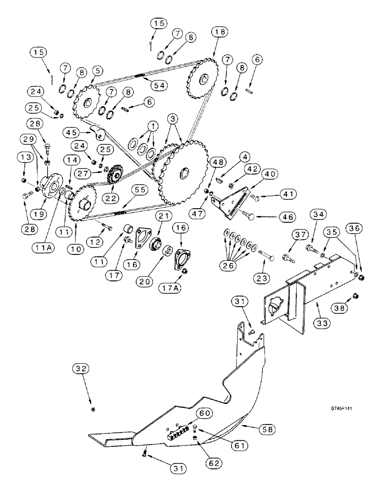 Схема запчастей Case IH 2188 - (9E-16) - GRAIN TANK UNLOADER, CHAIN DRIVE (17) - GRAIN TANK & UNLOADER