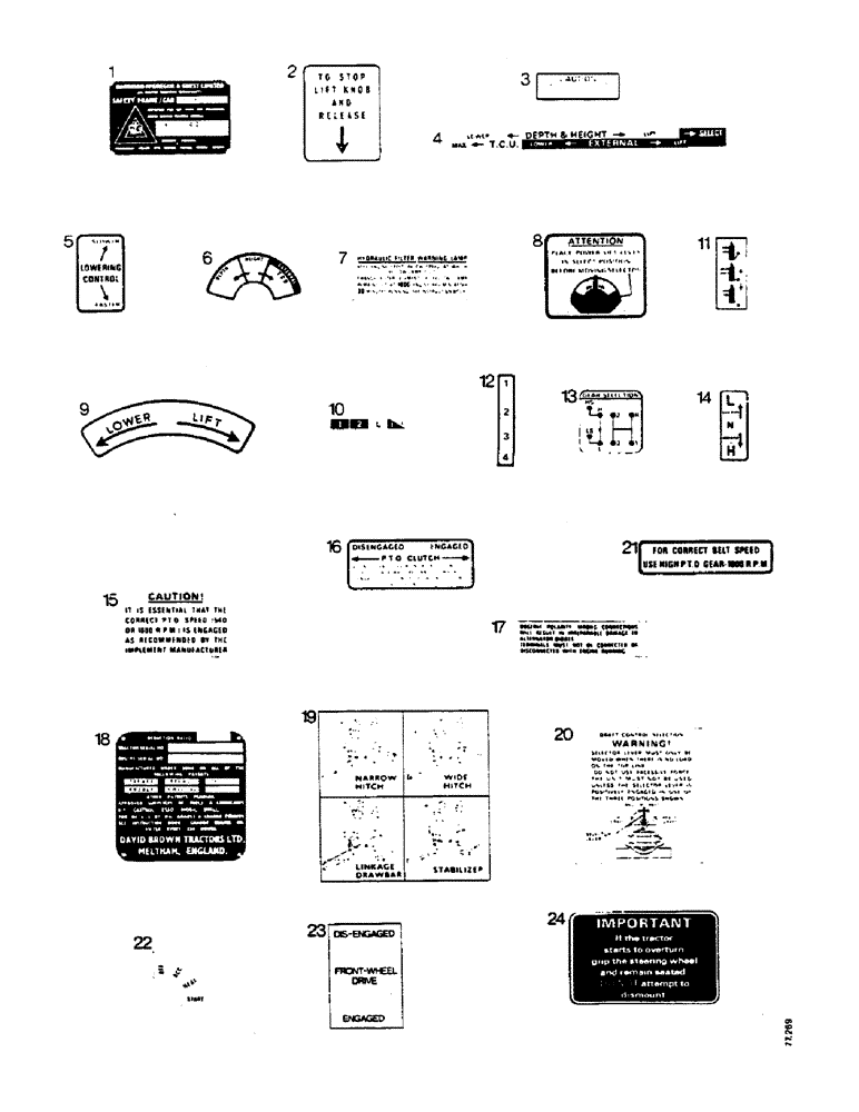 Схема запчастей Case IH 990 - (N04) - DECALS AND SERVICE PARTS, INSTRUCTION PLATES AND DECALS, ALL MODELS Service Parts