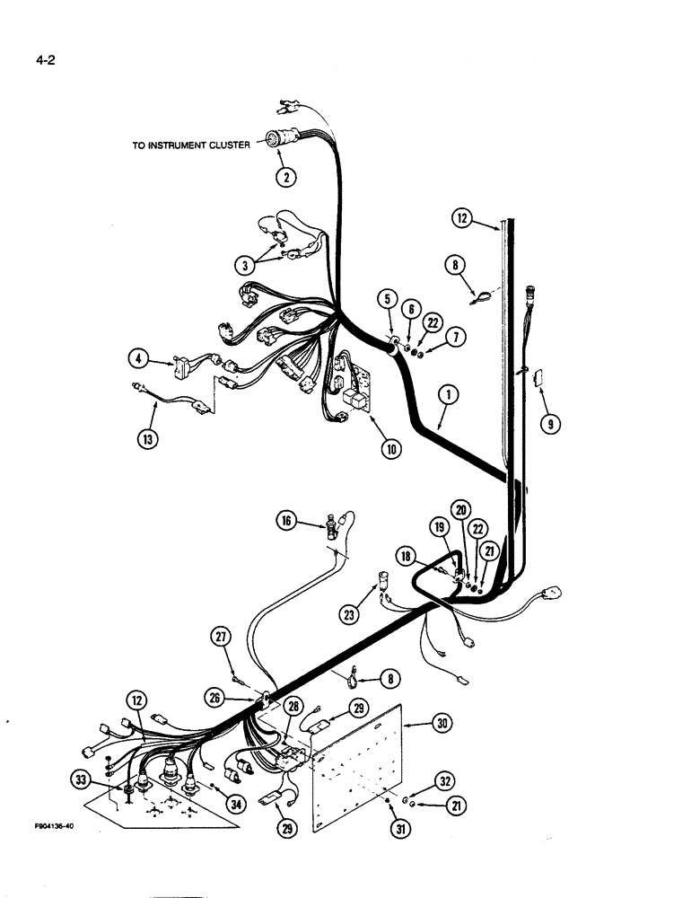 Схема запчастей Case IH 9270 - (4-002) - LOWER CAB HARNESS SYNCHROSHIFT TRACTOR (04) - ELECTRICAL SYSTEMS