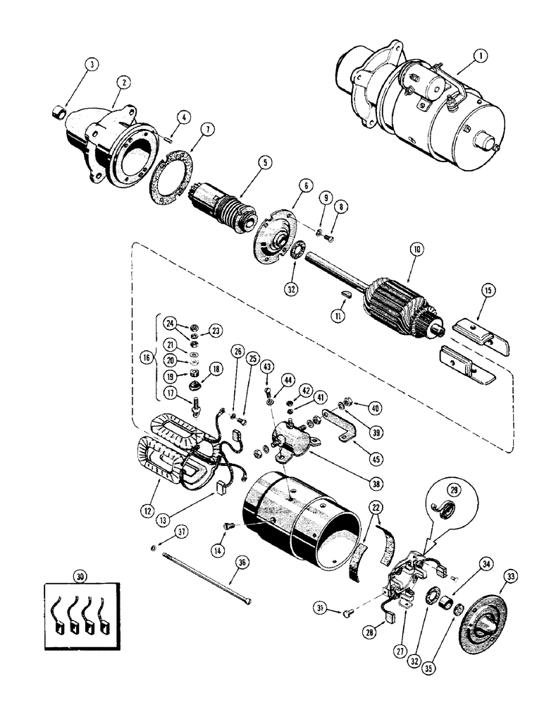 Схема запчастей Case IH 1255 - (052) - A36584 STARTING MOTOR, 188 SPARK IGNITION ENGINE (55) - ELECTRICAL SYSTEMS