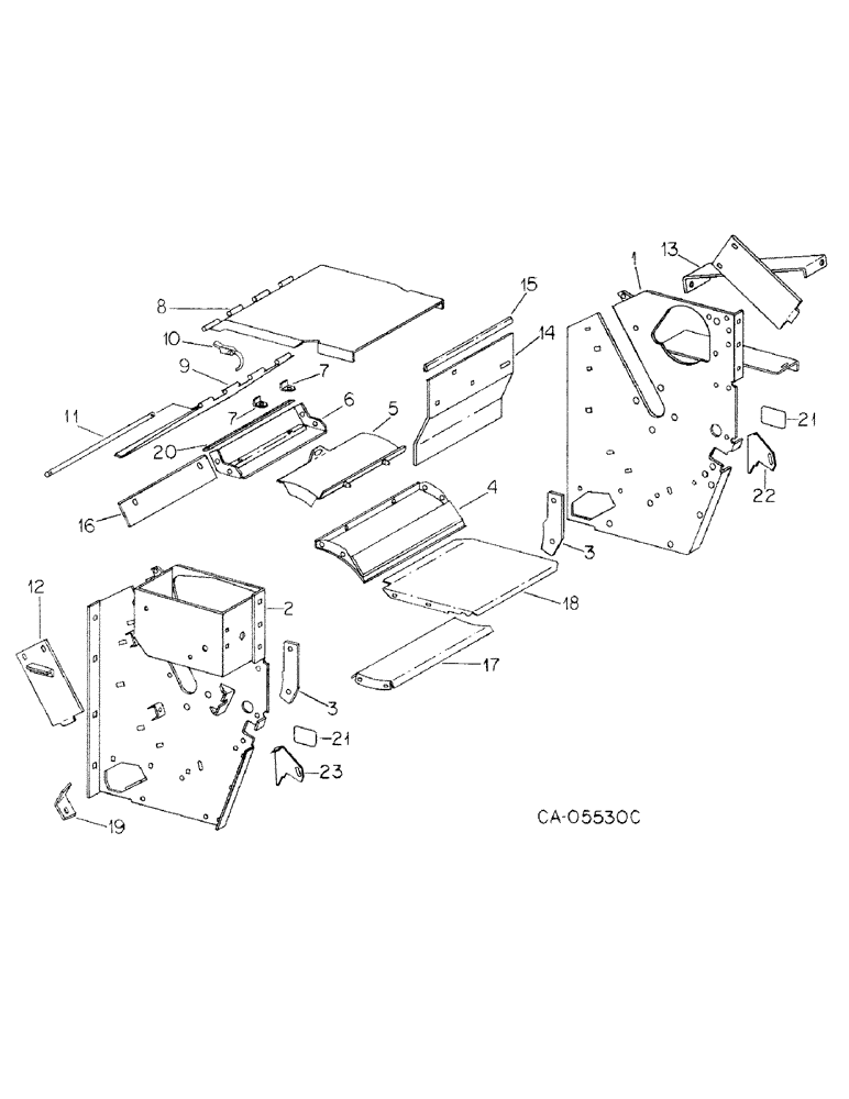 Схема запчастей Case IH 830 - (A-05) - CUTTERHEAD SIDE SHEETS AND COVERS 