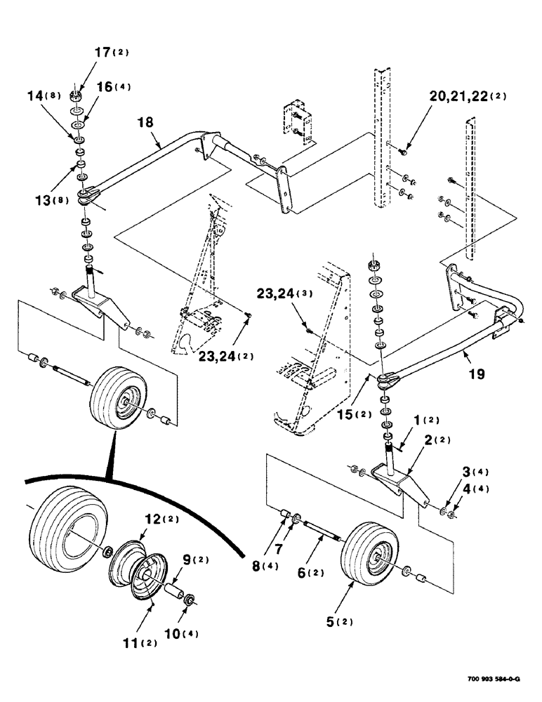 Схема запчастей Case IH 8750 - (9-6) - GAGE WHEEL KIT, HK70839 COMPLETE, TO BE ORDERED THRU WHOLEGOODS ONLY (88) - ACCESSORIES