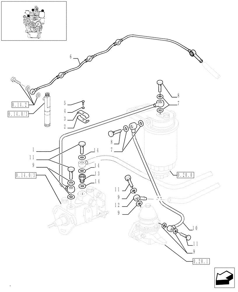 Схема запчастей Case IH JX95 - (0.20.3/03) - FUEL SYSTEM (01) - ENGINE