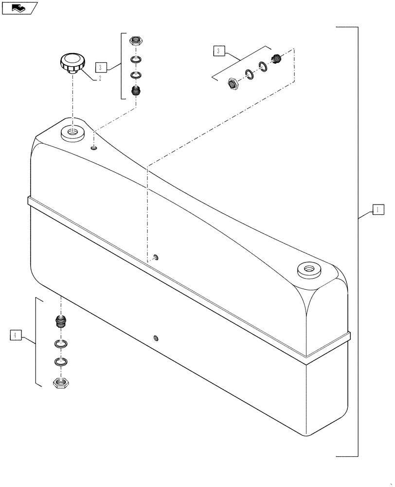 Схема запчастей Case IH 810 - (78.110.19.AA) - RINSE TANK ASSEMBLY, 75 GALLON, GRAY (78) - SPRAYING