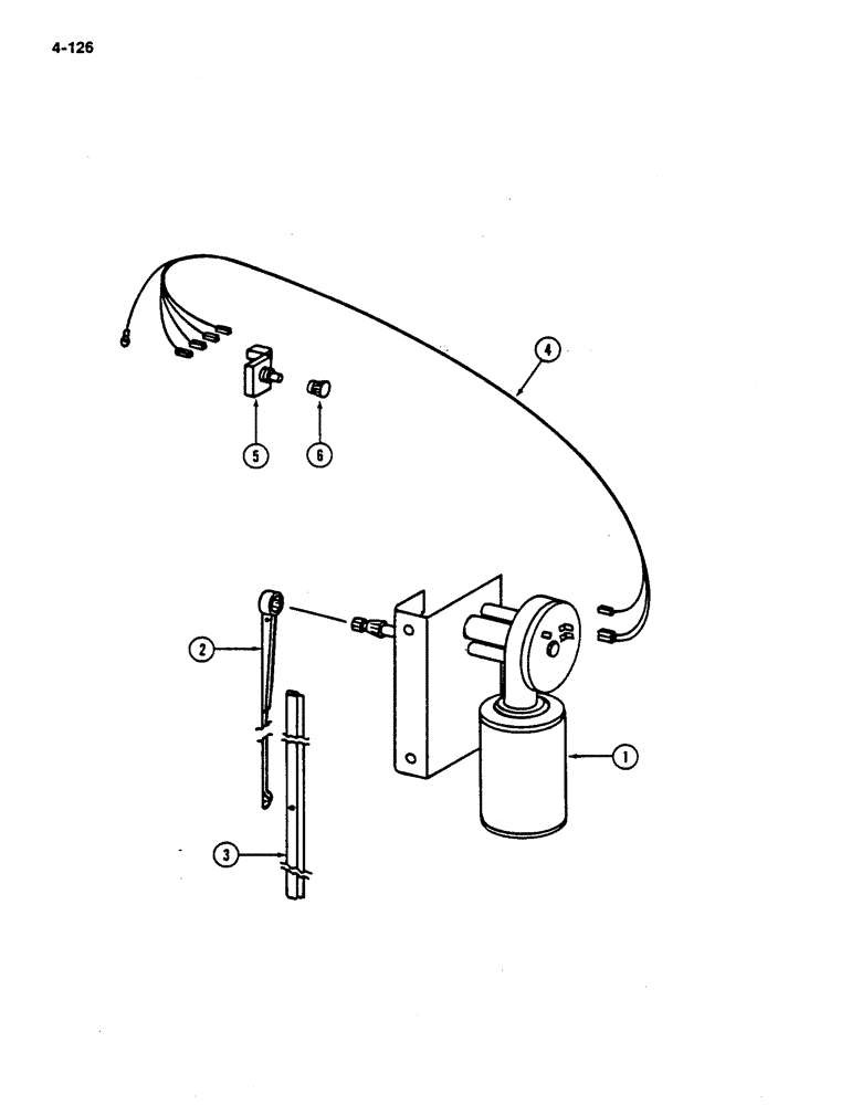 Схема запчастей Case IH 782 - (4-126) - WINDSHIELD WIPER MOTOR W/SEPARATE WIRING HARNESS (06) - ELECTRICAL SYSTEMS