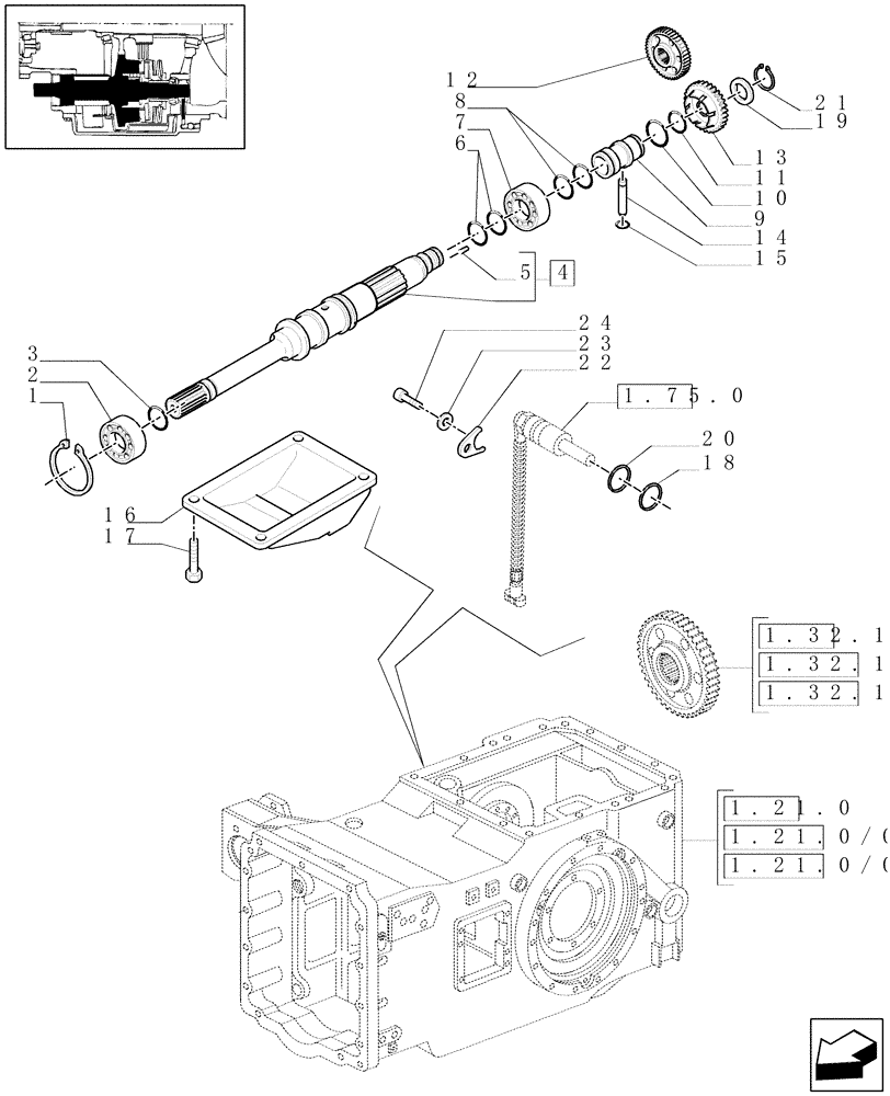 Схема запчастей Case IH MAXXUM 140 - (1.33.1[02]) - FOUR WHEEL DRIVE - REAR AXLE - DRIVE SHAFT AND GUARD (04) - FRONT AXLE & STEERING