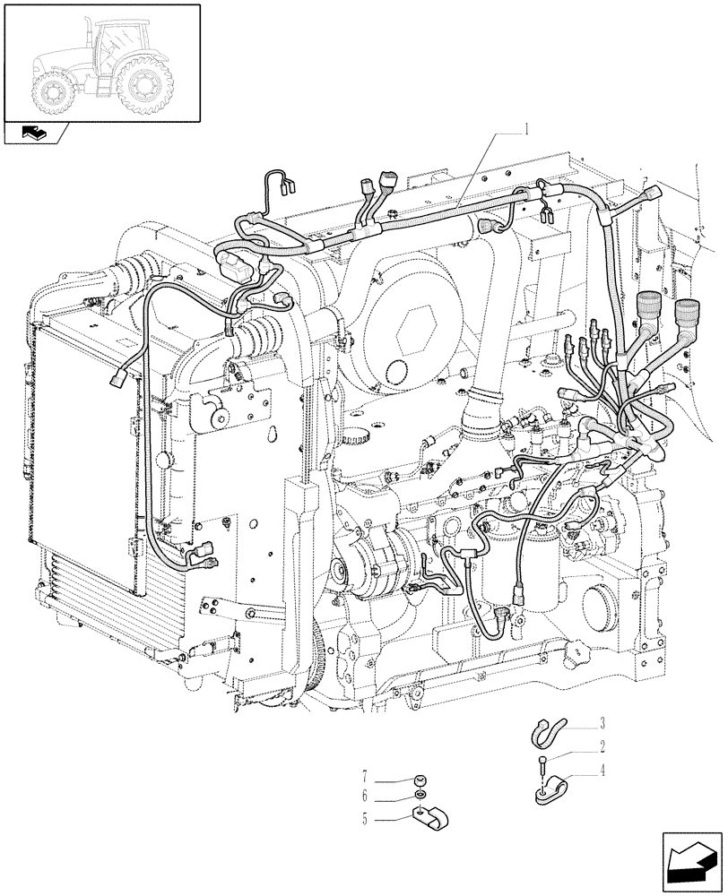 Схема запчастей Case IH PUMA 195 - (1.75.4[03]) - FRONT MAIN CABLE (06) - ELECTRICAL SYSTEMS