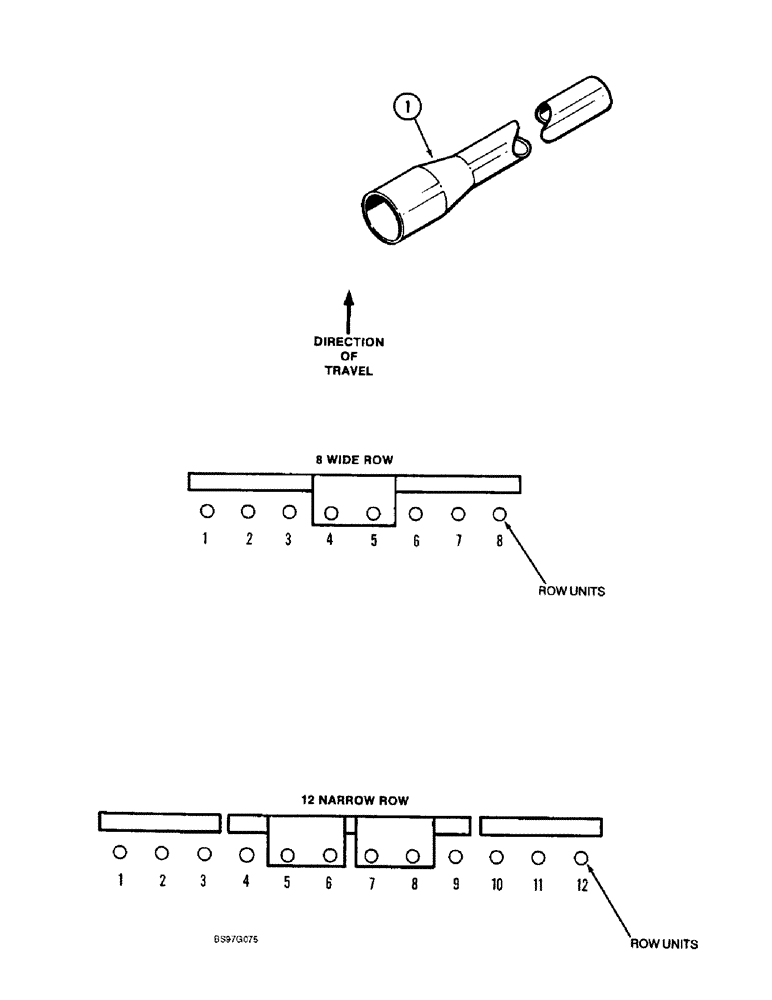 Схема запчастей Case IH 900 - (9-126) - SEED DELIVERY TUBE, CYCLO AIR VERTICAL FOLDING, 8 ROW WIDE (09) - CHASSIS/ATTACHMENTS