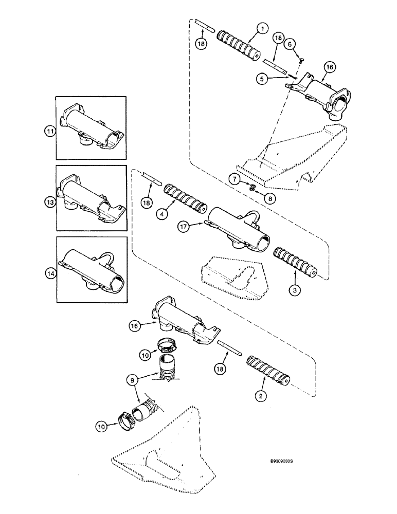 Схема запчастей Case IH 955 - (9F-076) - DRY FERTILIZER HOPPER AUGERS, ALL RIGID PLANTERS, USED WITH (09) - CHASSIS/ATTACHMENTS