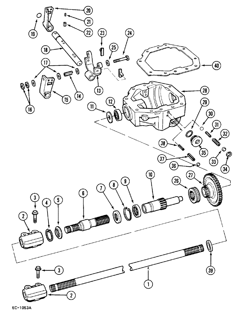 Схема запчастей Case IH 248 - (6-602) - TRANSFER GEARBOX - 4 WHEEL DRIVE, APL 330 (06) - POWER TRAIN