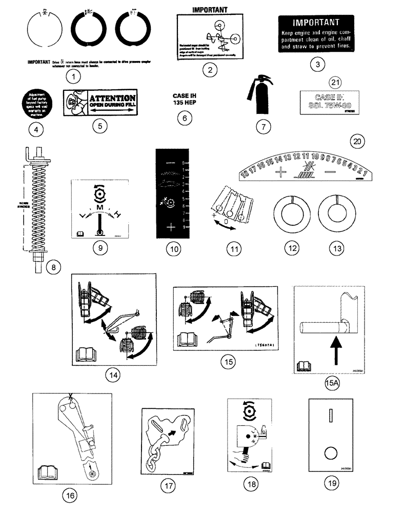 Схема запчастей Case IH 2388 - (09H-22) - DECALS - IMPORTANT INSTRUCTIONS, DECAL KITS (12) - CHASSIS