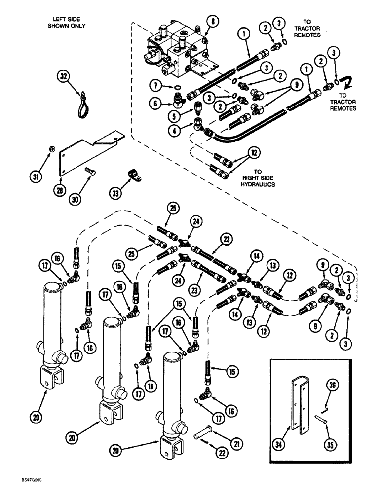 Схема запчастей Case IH 900 - (8-020) - CARRYING WHEEL HYDRAULIC SYSTEM (08) - HYDRAULICS