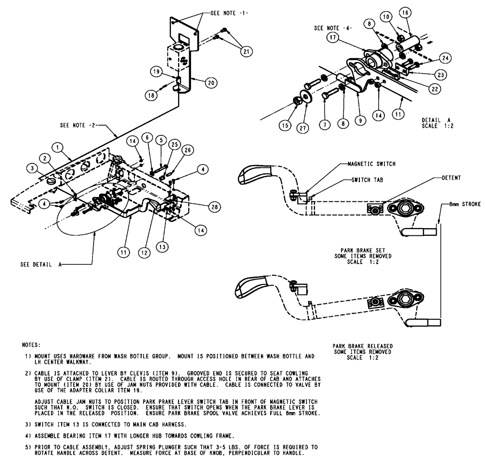 Схема запчастей Case IH SPX4410 - (01-026) - PARK BRAKE GROUP Cab Interior