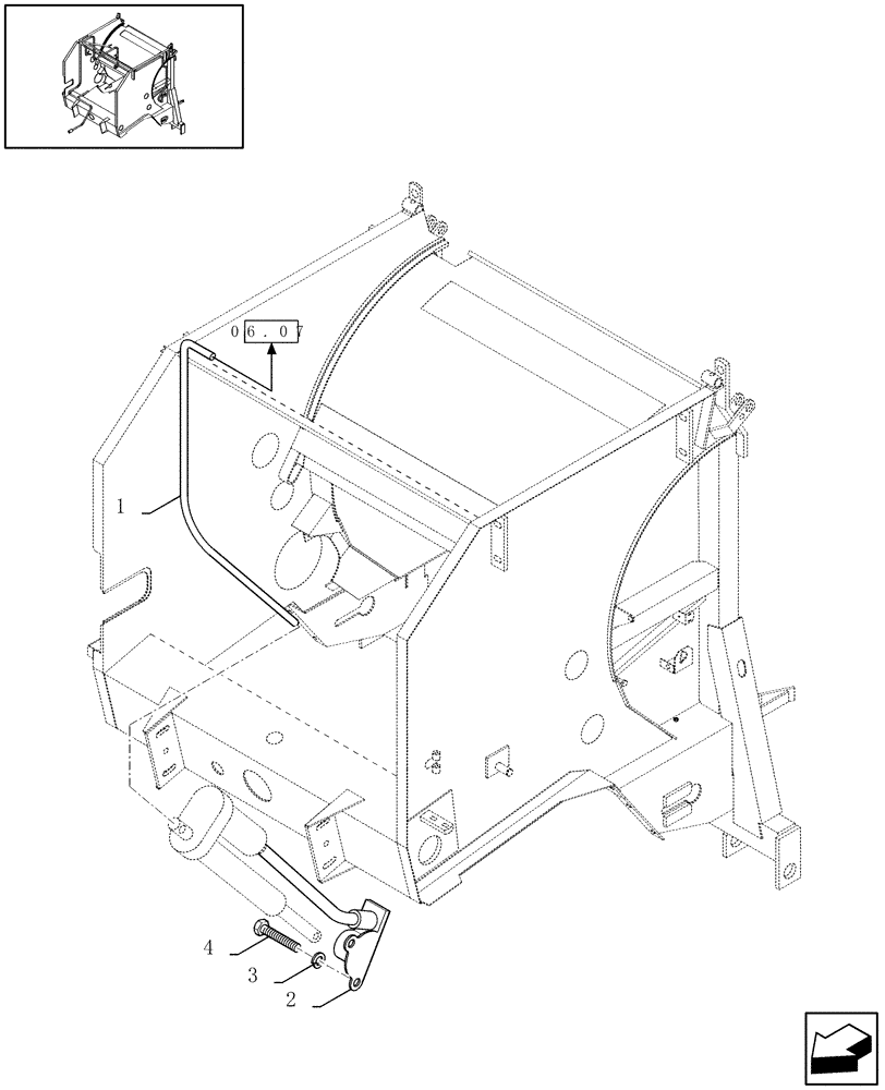 Схема запчастей Case IH RBX341 - (06.09[01]) - CROPCUTTER ACTUATOR SENSOR (06) - ELECTRICAL SYSTEMS