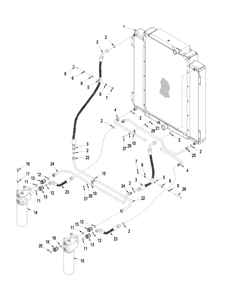 Схема запчастей Case IH STEIGER 485 - (08-02) - HYDRAULIC OIL COOLER, STEIGER 485 (08) - HYDRAULICS