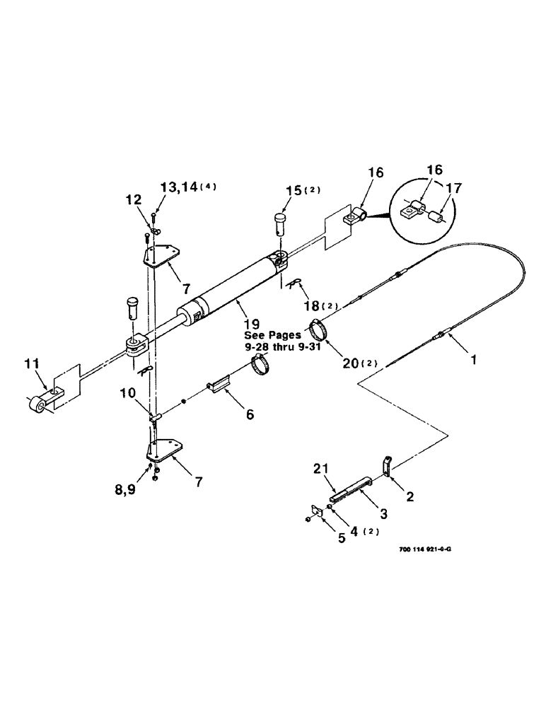 Схема запчастей Case IH 8830 - (9-26) - HYDRAULIC ACTUATOR ASSEMBLY, GUARD ANGLE TILT KIT (09) - CHASSIS