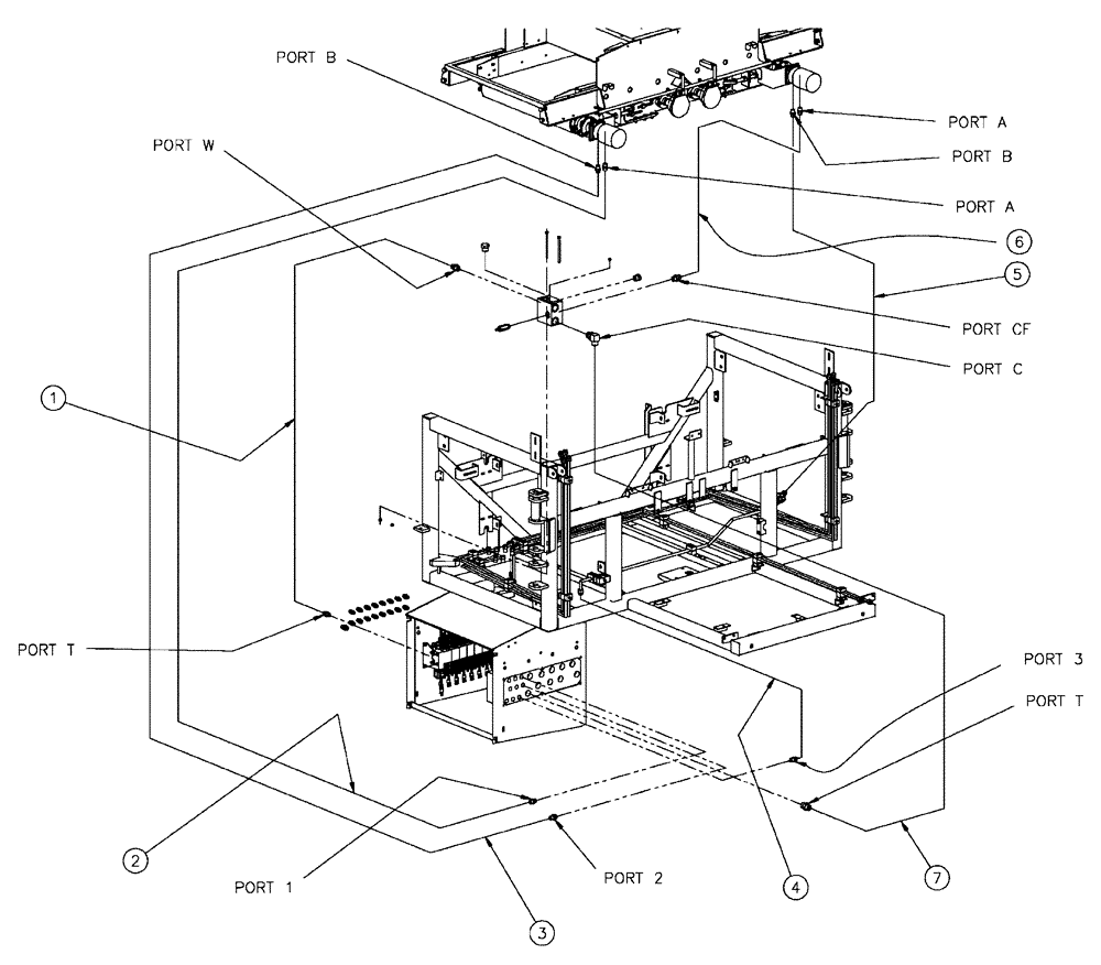 Схема запчастей Case IH 438 - (06-017) - HOSE GROUP, CONVEYORS Hydraulic Plumbing